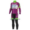 Fietskleding (Fietsshirt Lange Mouw + Lange Koersbroek) 2022 Bardiani-CSF Faizane - Lila Groen